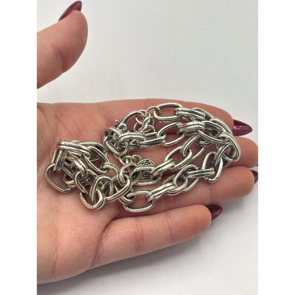 Brighton Silver-Tone Link Chain Necklace With Heart Clasp & Adjustable Extender - Picture 5 of 5